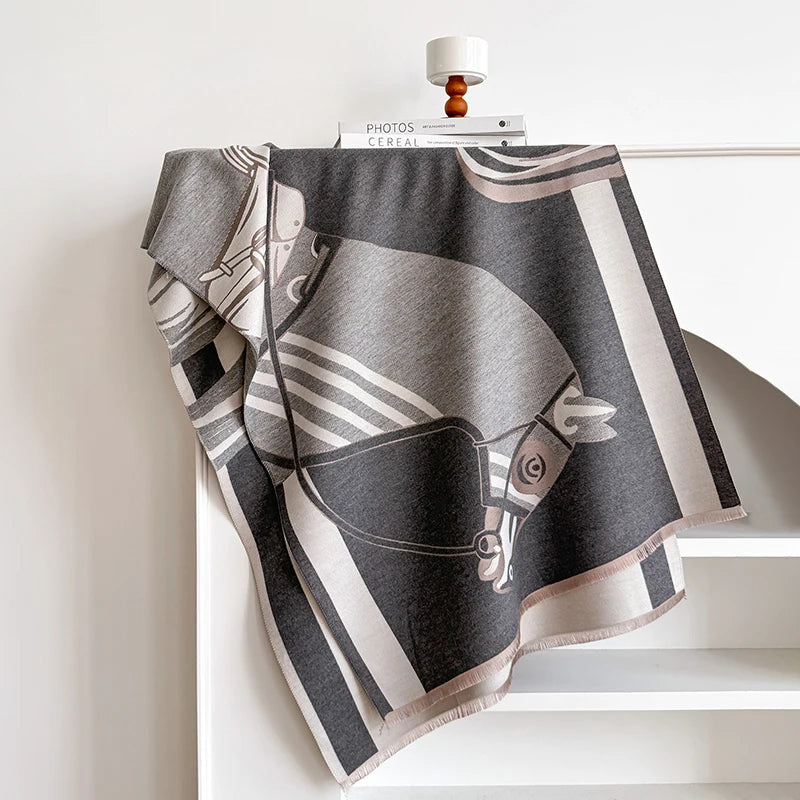 Norcia Pashmina Scarf Gray - Cucciolo & Cavallo