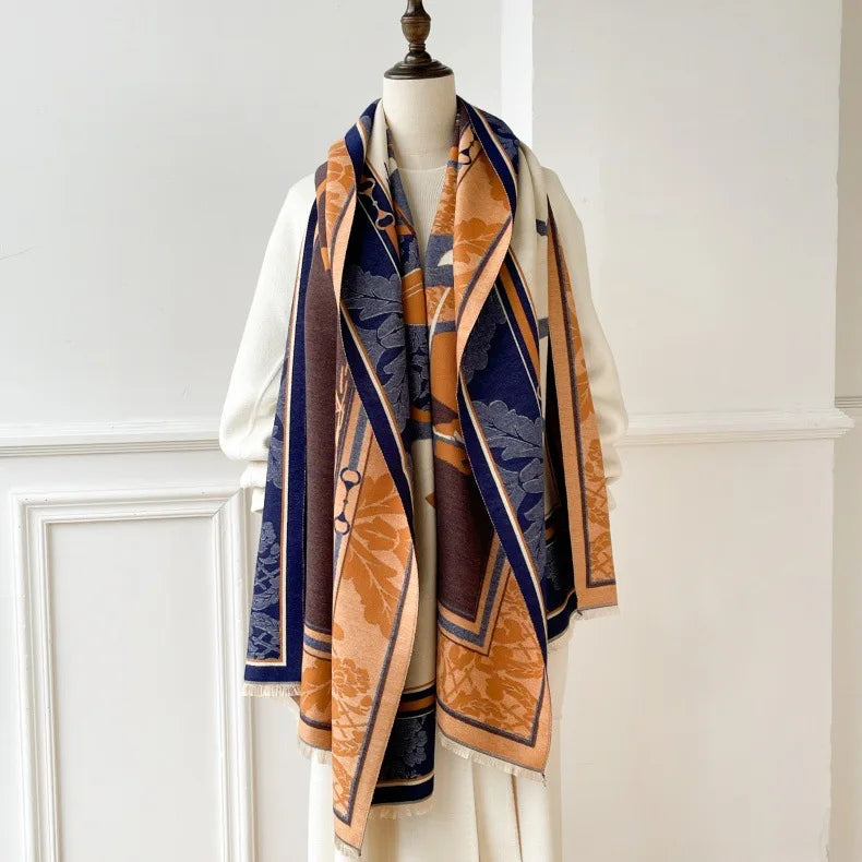 Aria Pashmina Scarf Navy