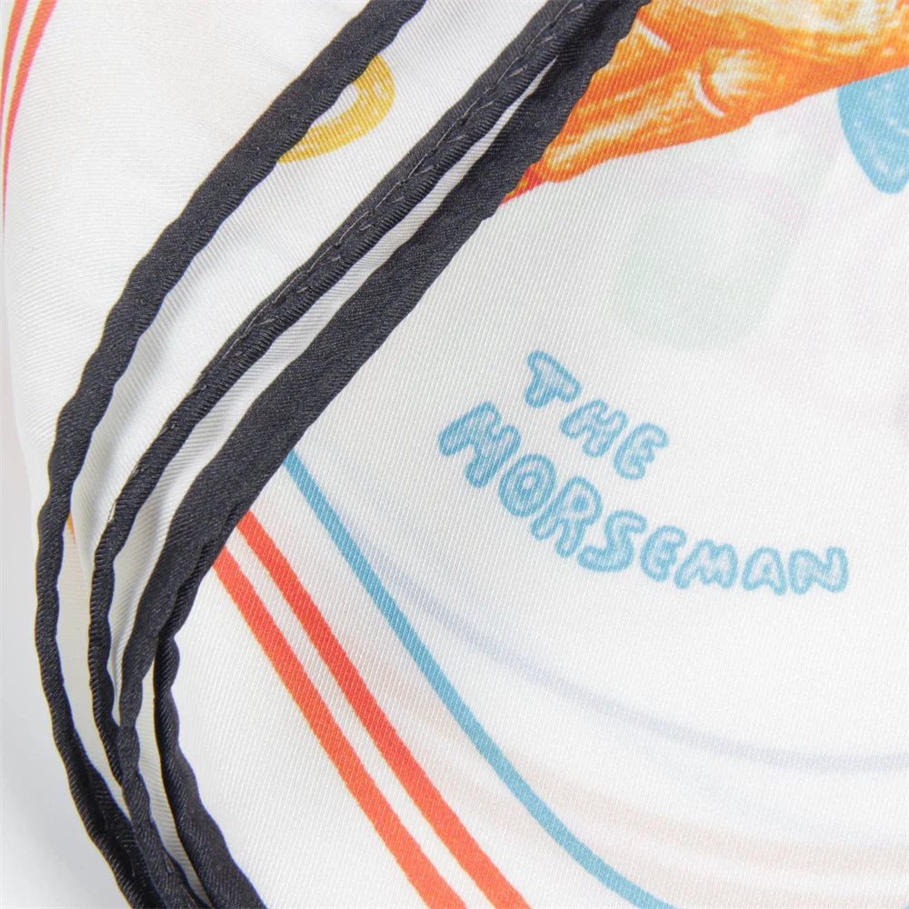 Ice Cream White Double Print Scarf / 70cm