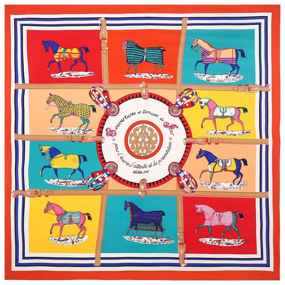 Laguna Orange Silk Scarf / 130cm