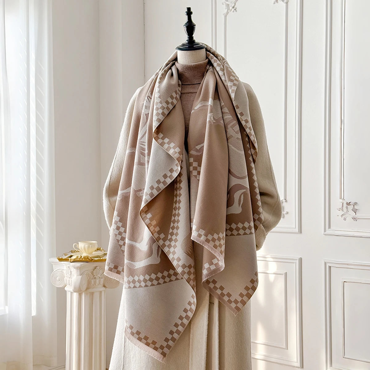 Piona Pashmina Scarf Khaki