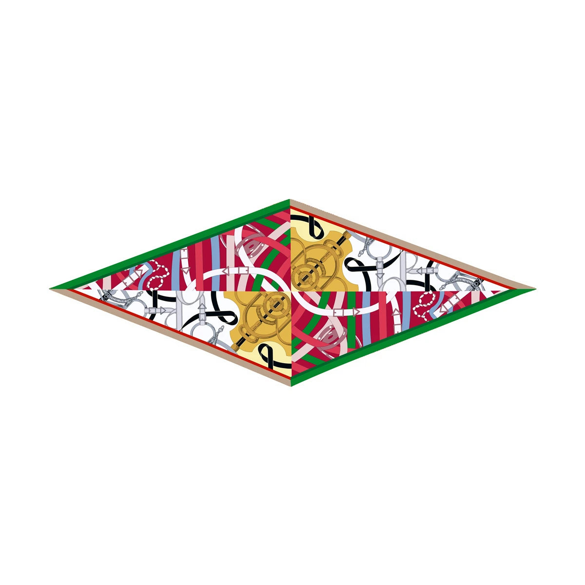 Reins Red Silk Diamond Scarf