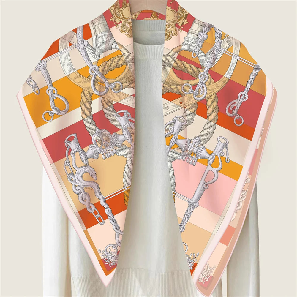 Rope Pink Double Print Scarf / 90cm
