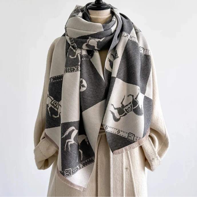 Zubiena Pashmina Scarf Gray