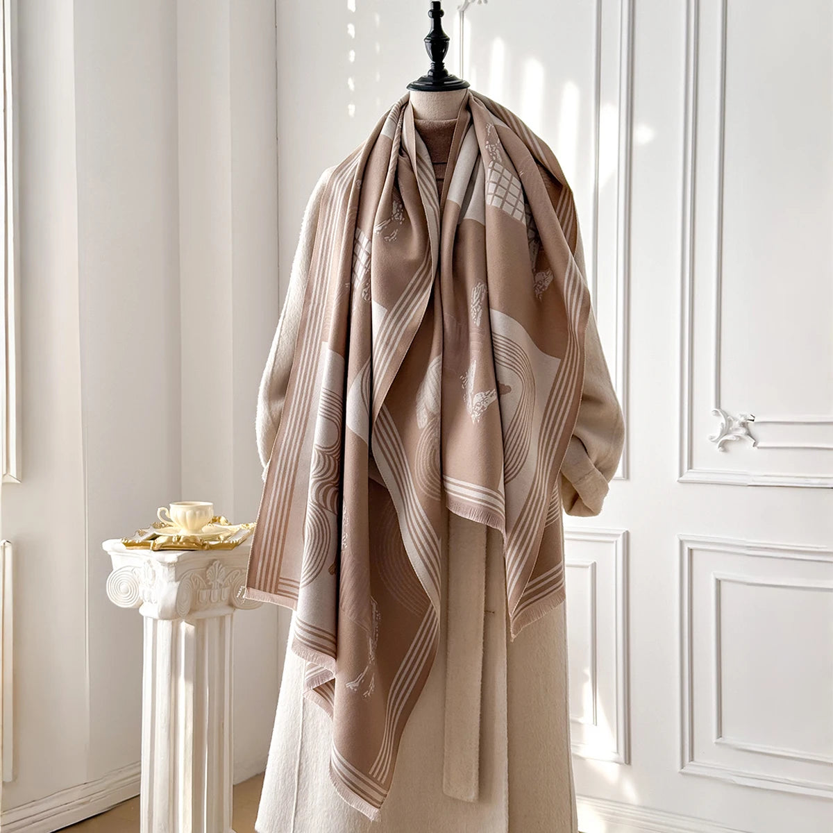 Belluno Pashmina Scarf Khaki