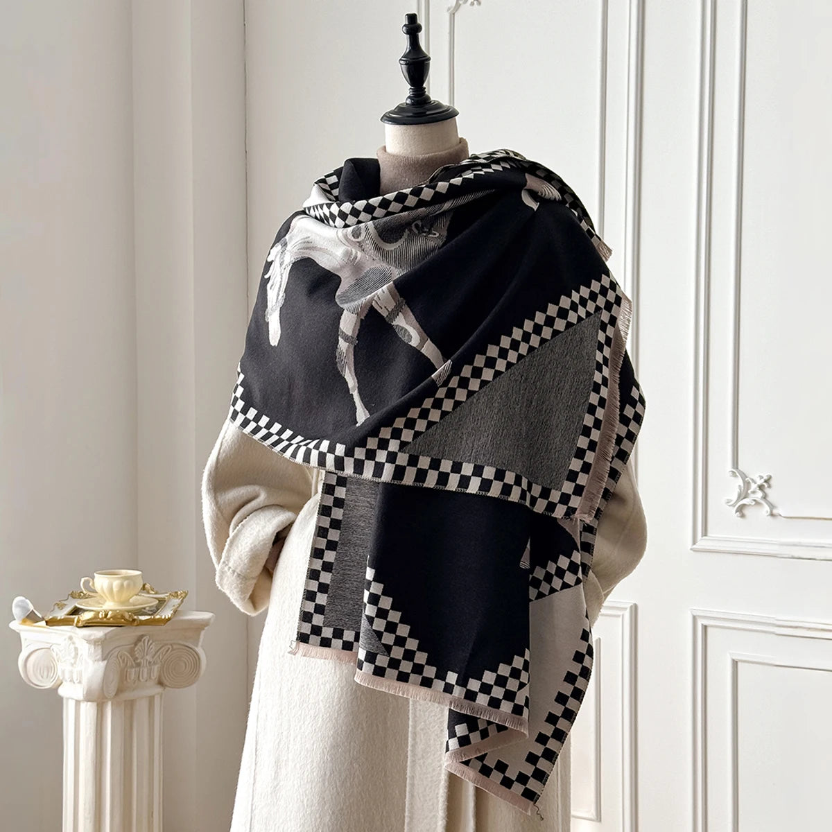 Piona Pashmina Scarf Black