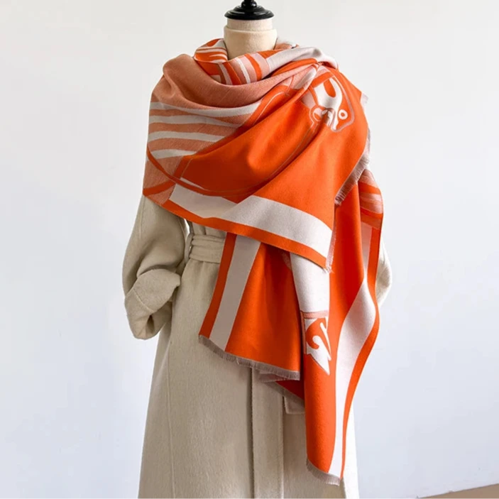 Norcia Pashmina Scarf Orange