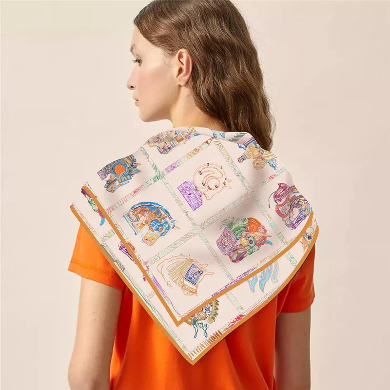 Gioia Pink Silk Scarf / 90cm