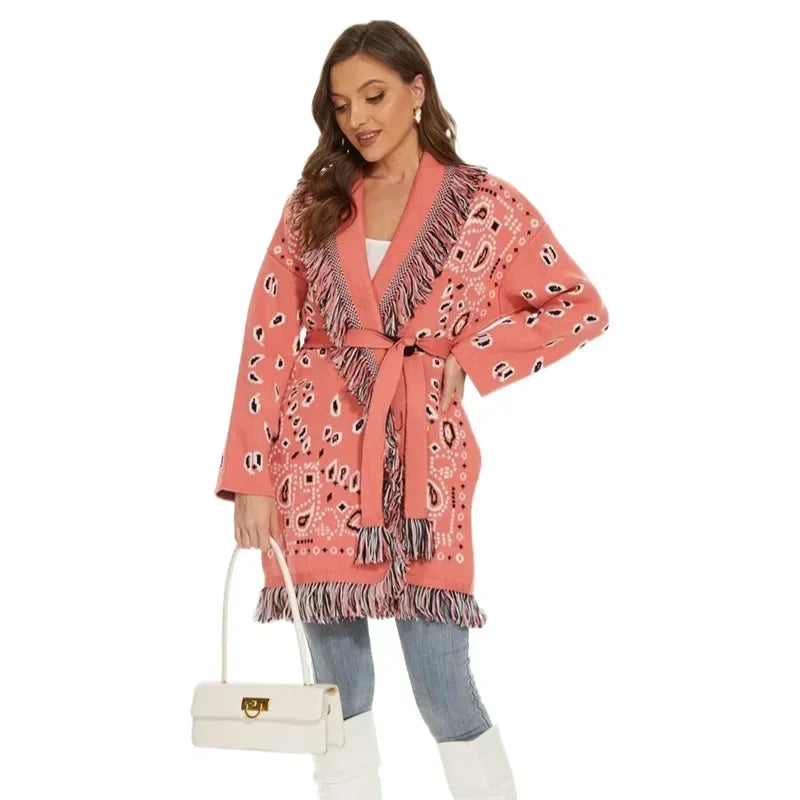 Pink Ahanu Oversized Cardigan Jacket
