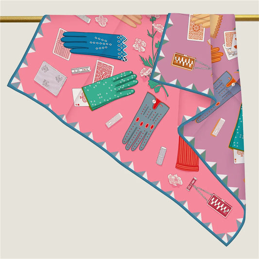 Magic Gloves Pink Double Print Scarf / 90cm