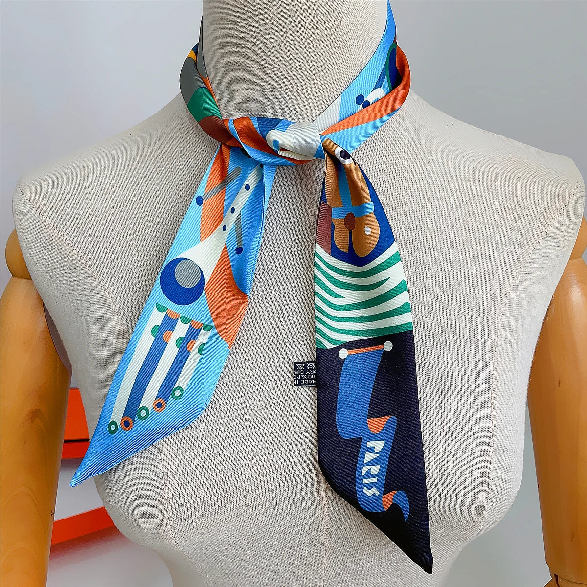 Sena Black Twilly Skinny Scarf