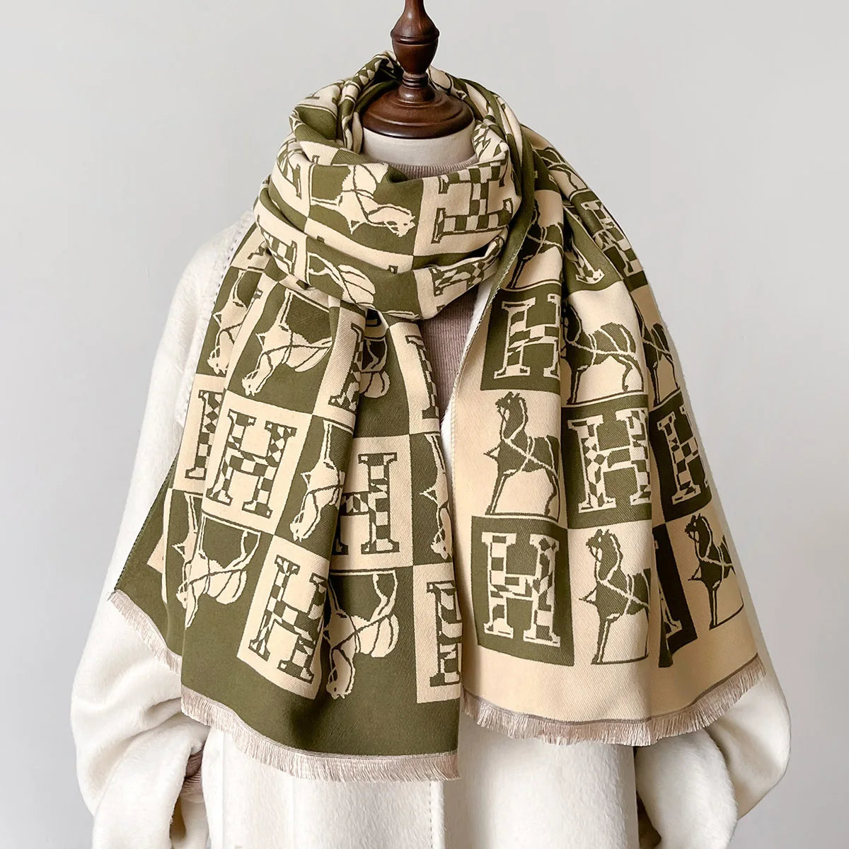 Blancha Pashmina Scarf Green