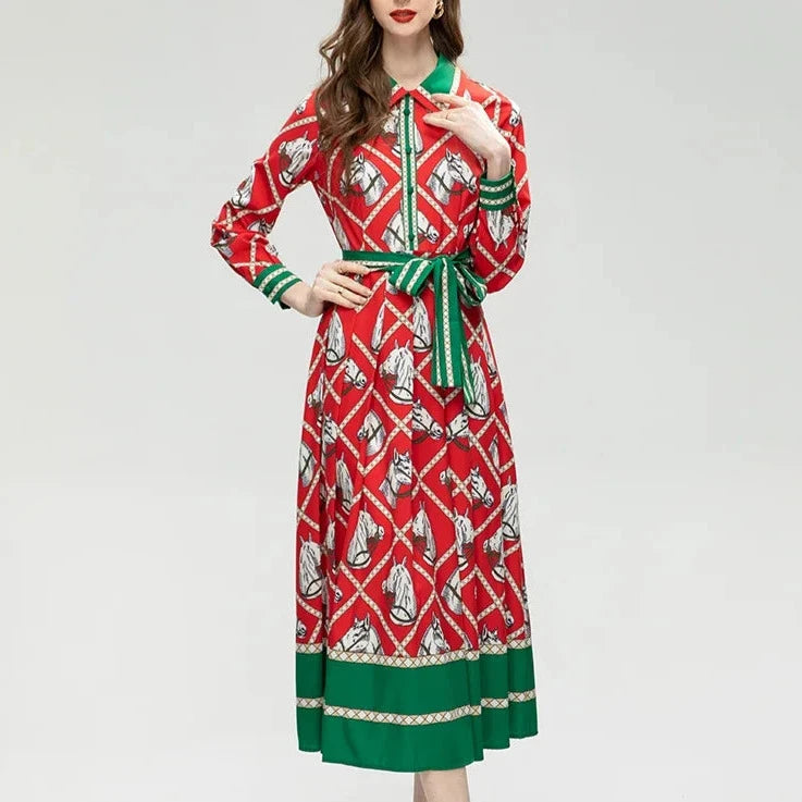 Equestrian Print Dress