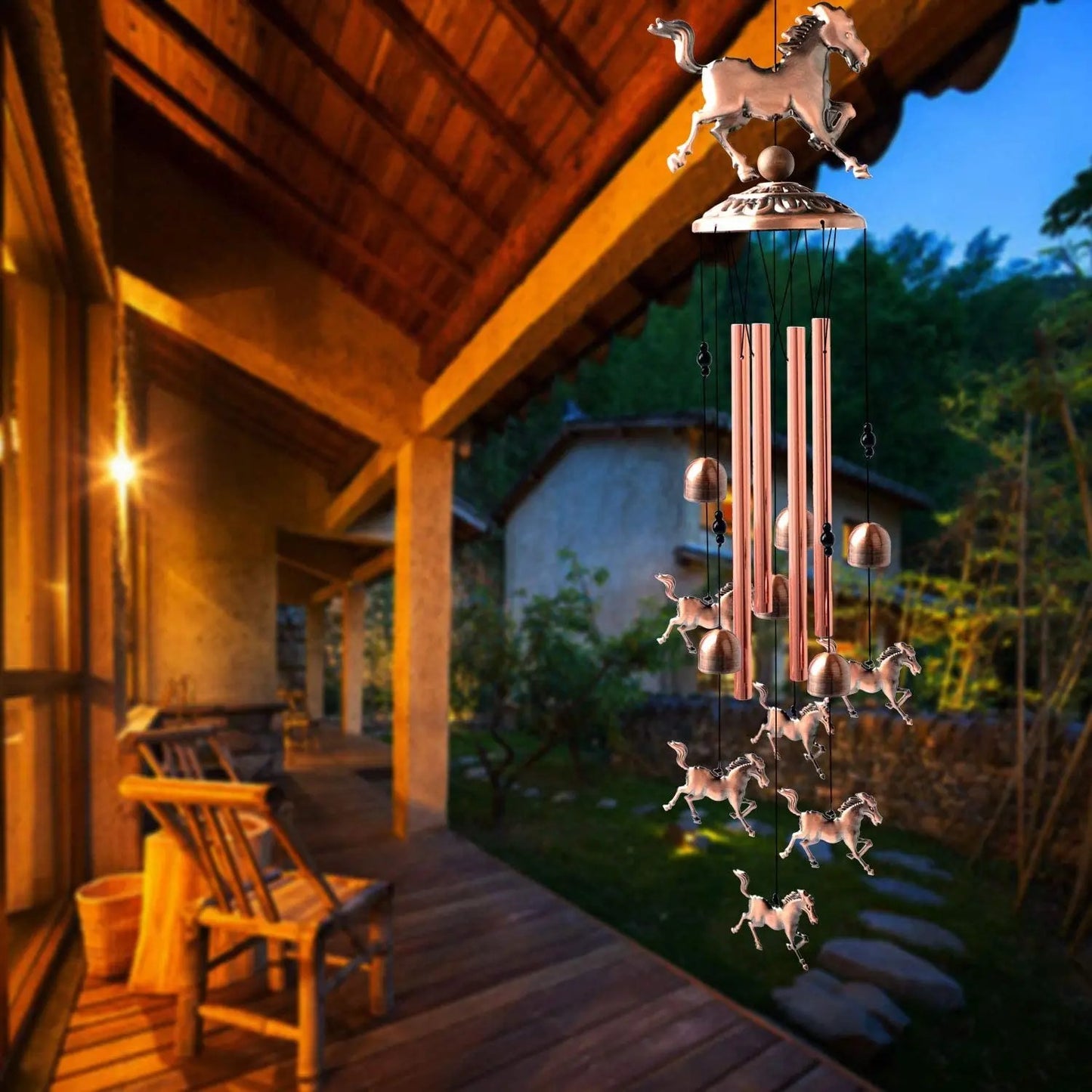 Handmade Copper Horse Wind Chimes