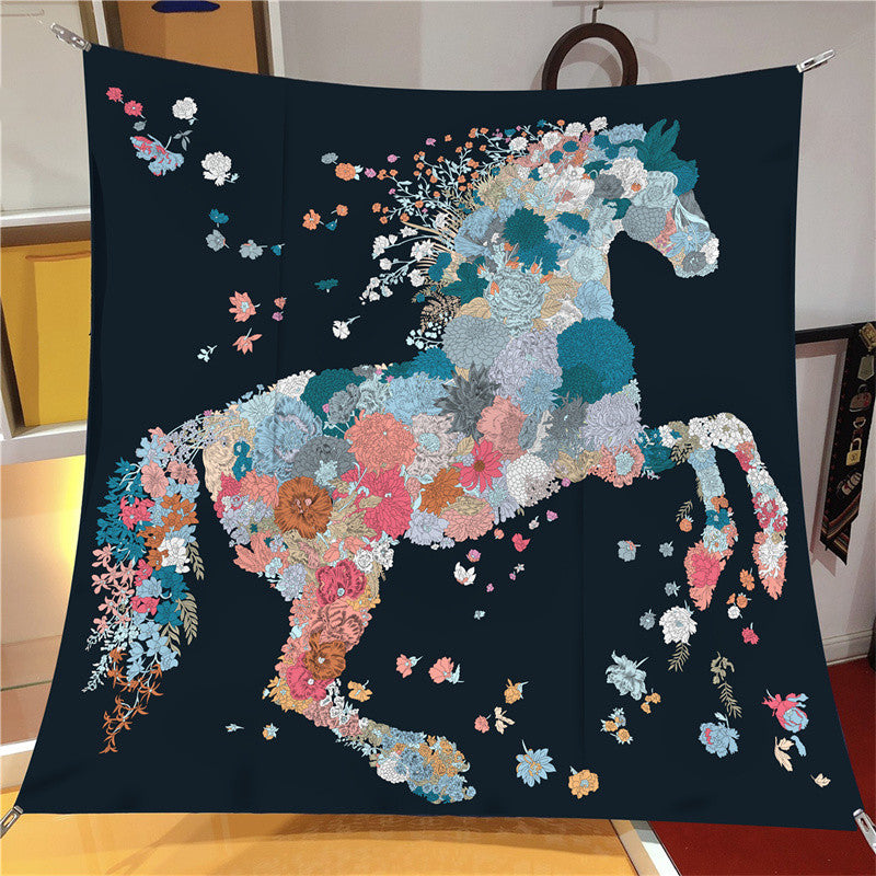 Pia Navy Scarf / 90cm