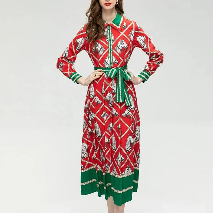 Equestrian Print Dress