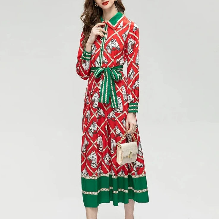 Equestrian Print Dress