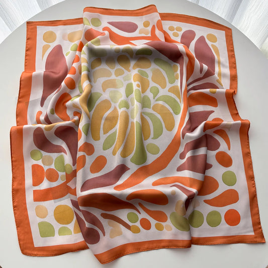 Floral Orange Scarf / 65cm