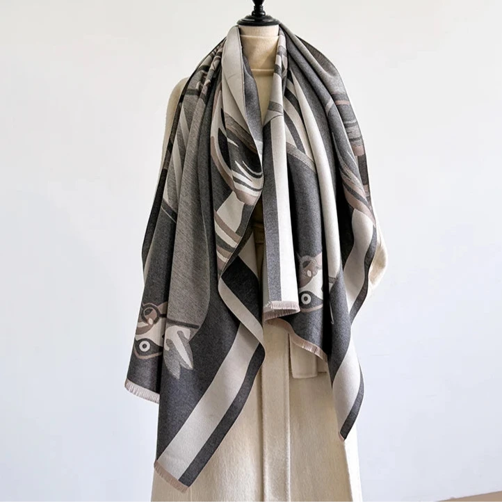 Norcia Pashmina Scarf Gray