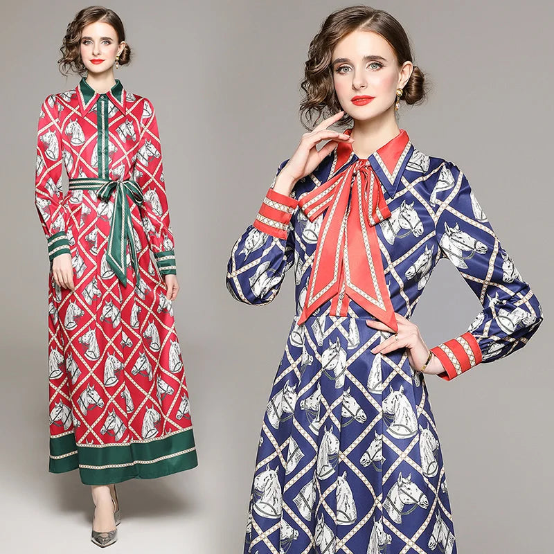 Equestrian Print Dress