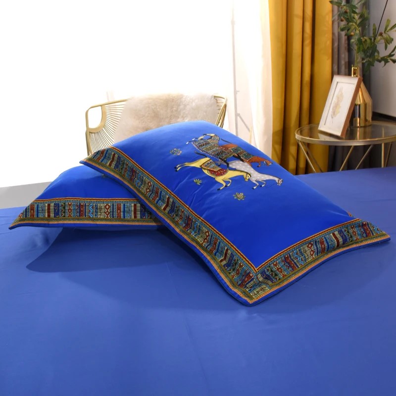 4-Piece Sateen Bedding Set (Gabriel / Blue)