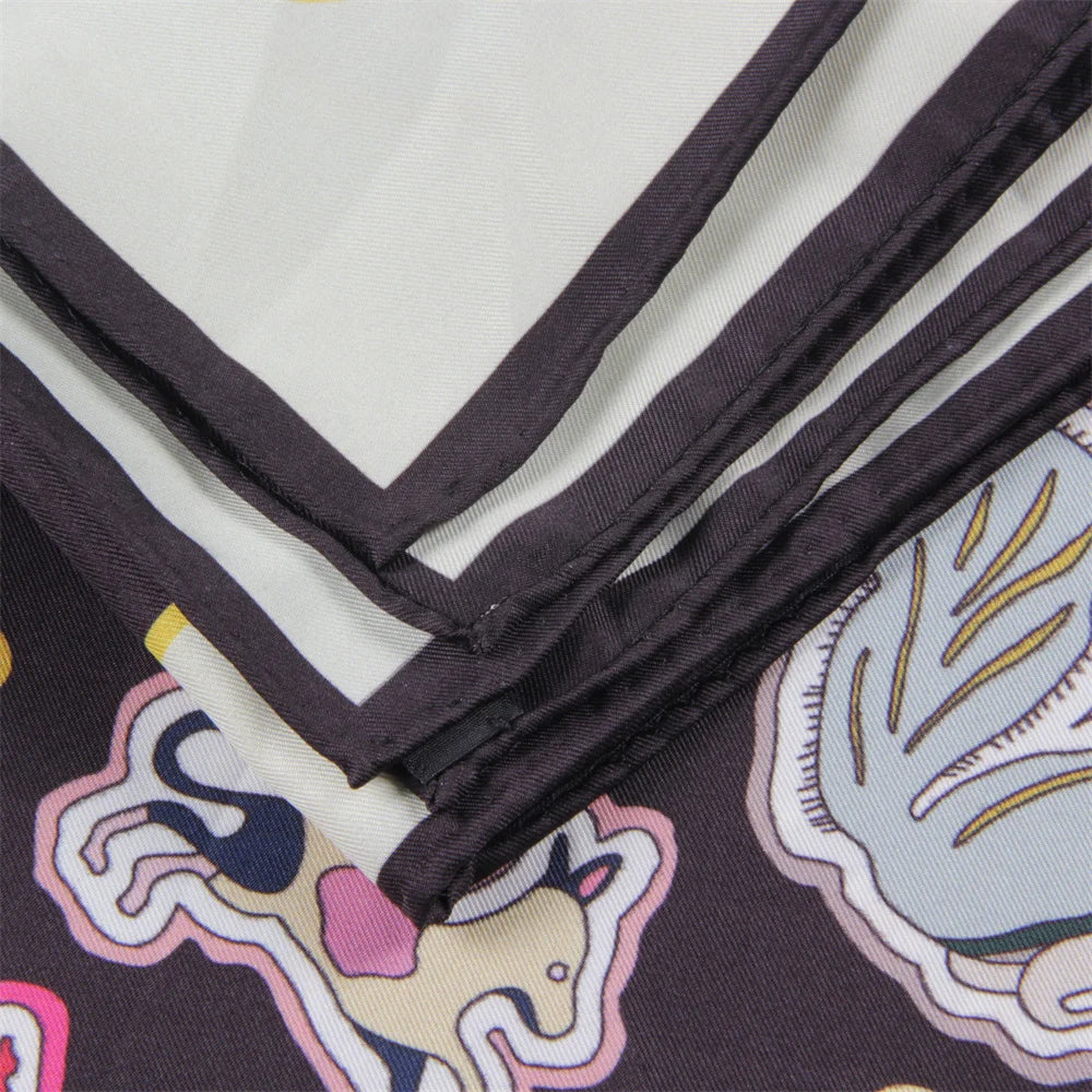 Animals Black & Gray Double Print Scarf / 90cm