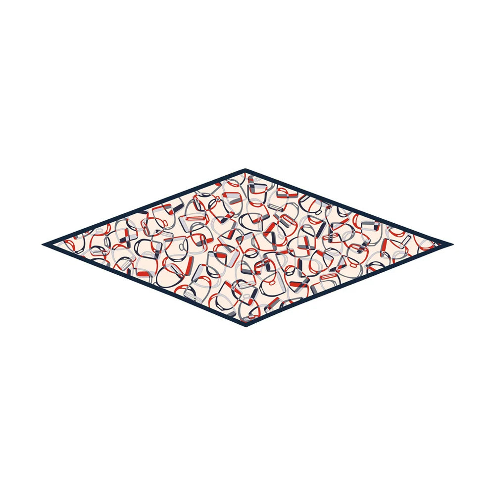 Stirrups Beige Silk Diamond Scarf