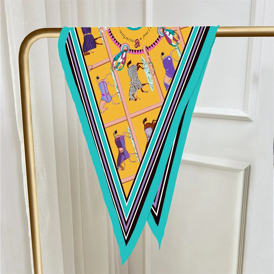 Tersa Yellow Silk Diamond Scarf