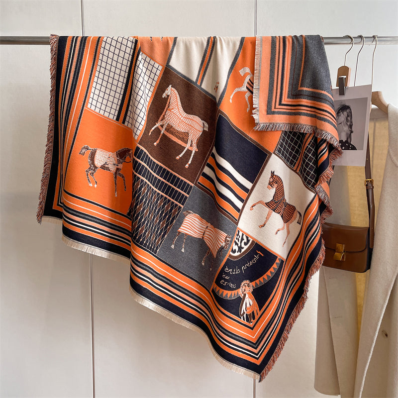 Zelie Luxurious Square Shawls Scarves