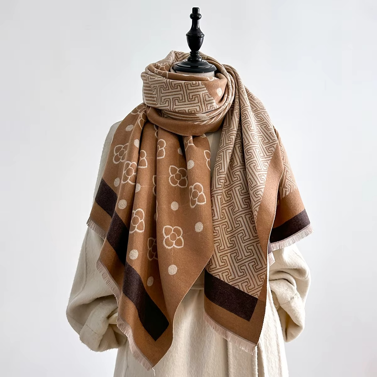 Malina Pashmina Scarf Khaki