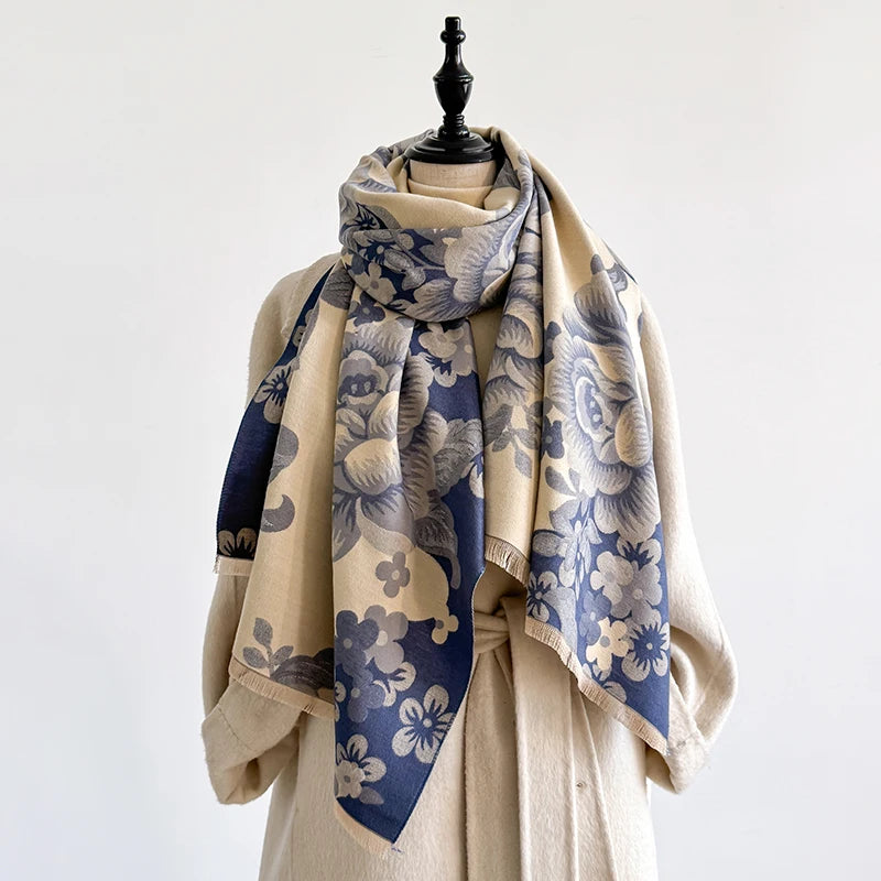 Bortola Pashmina Scarf Blue
