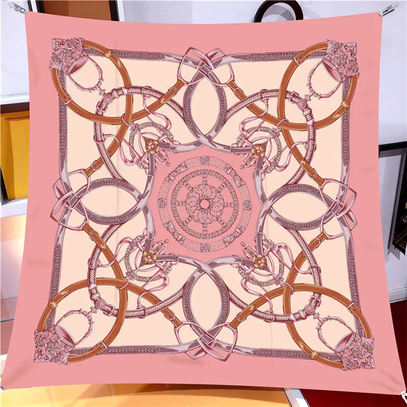 Stirrup Pink Silk Scarf / 90cm