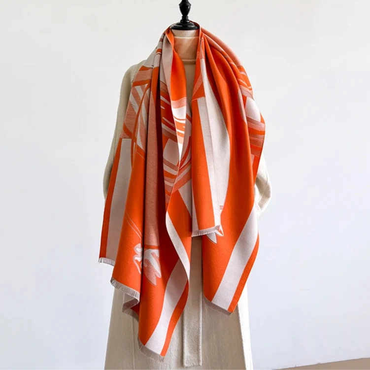 Norcia Pashmina Scarf Orange