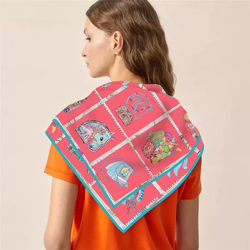 Gioia Rose Silk Scarf / 90cm