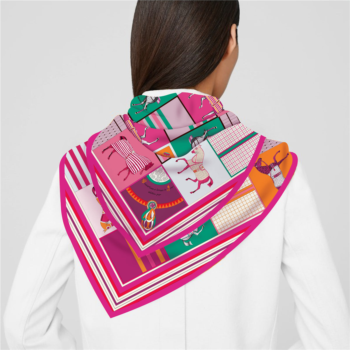 Adrina Silk Scarf Rose / 90cm