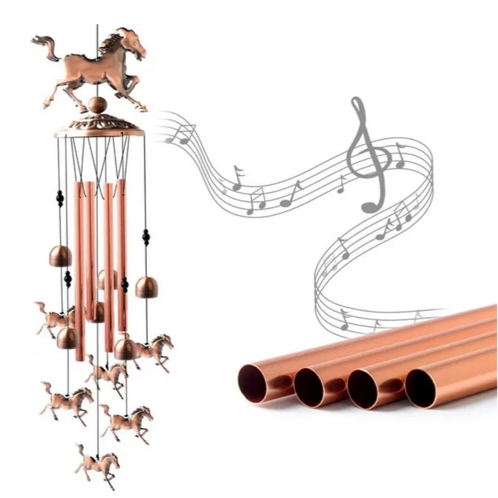 Handmade Copper Horse Wind Chimes