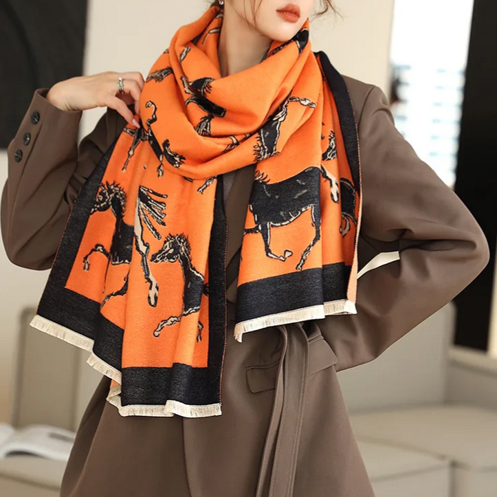 Huguette Pashmina Scarf Orange