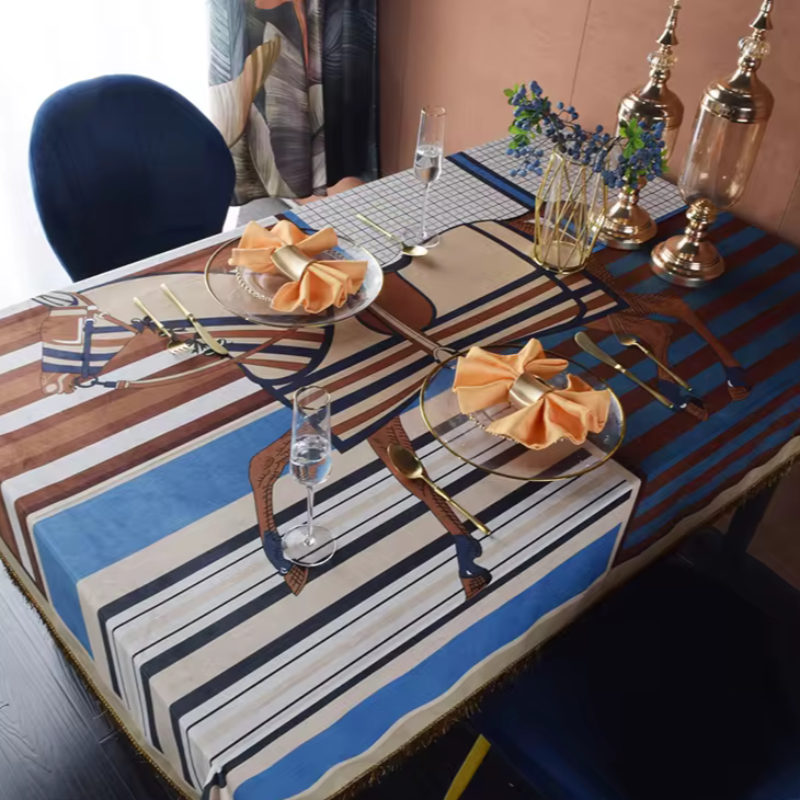 Foppolo Horse Print Velvet Tablecloth