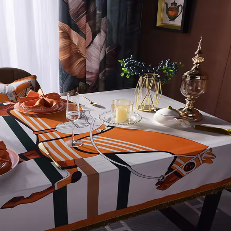 Isnello Horse Print Velvet Tablecloth