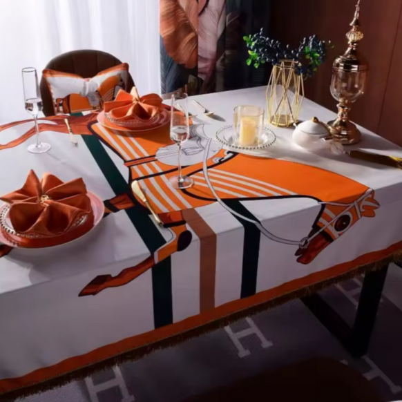 Isnello Horse Print Velvet Tablecloth