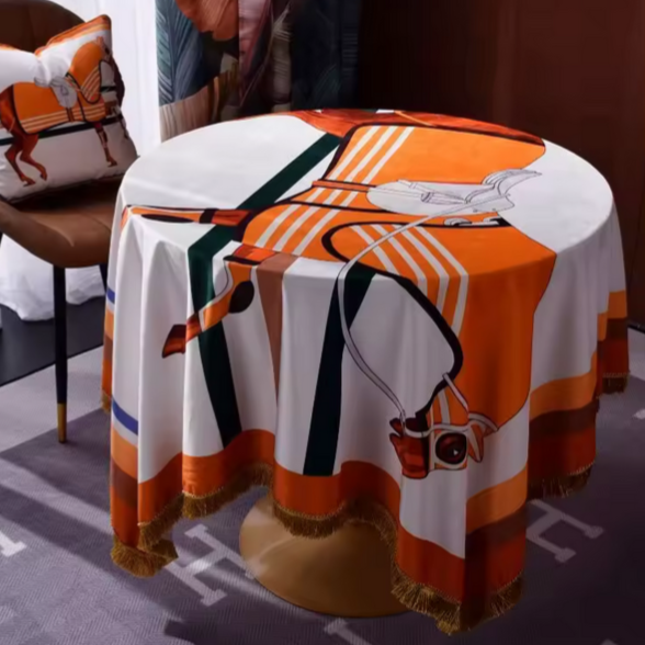 Isnello Horse Print Velvet Tablecloth