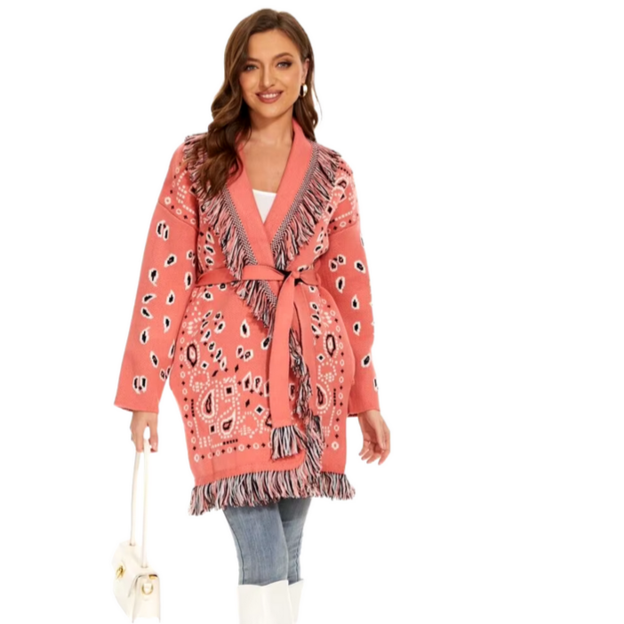 Pink Ahanu Oversized Cardigan Jacket