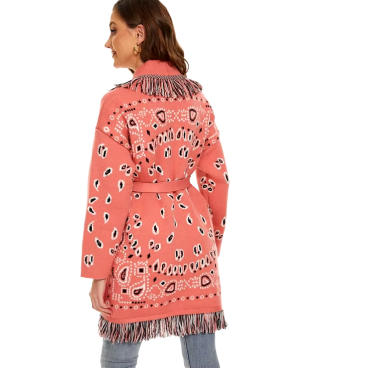 Pink Ahanu Oversized Cardigan Jacket