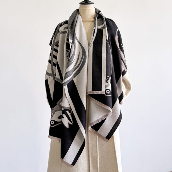 Norcia Pashmina Scarf Black
