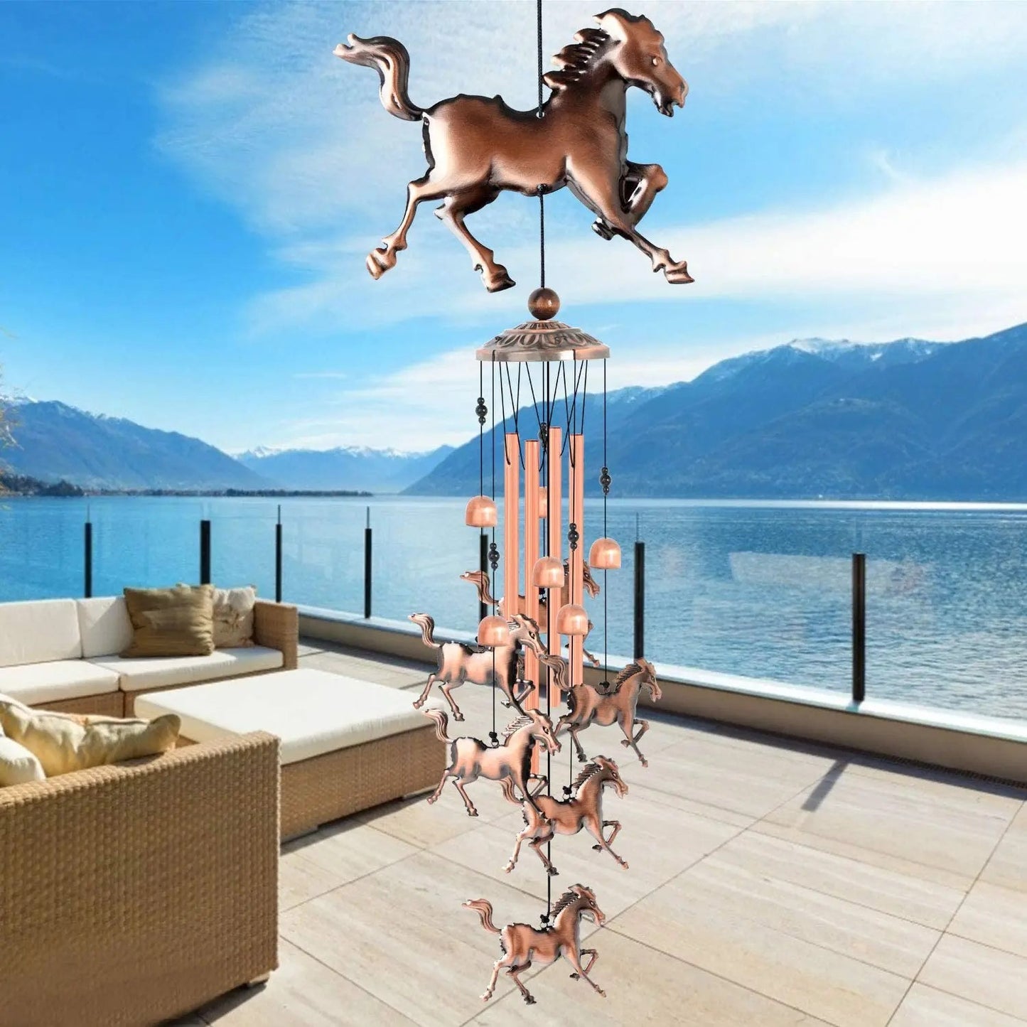 Handmade Copper Horse Wind Chimes