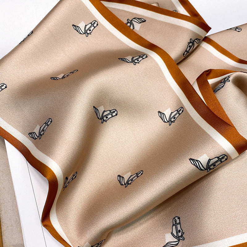 Kalene Beige Long Twilly Scarf