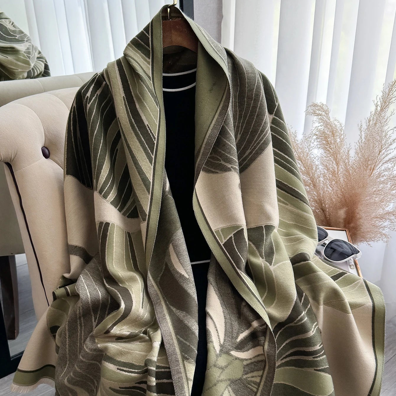 Lieta Pashmina Scarf Green