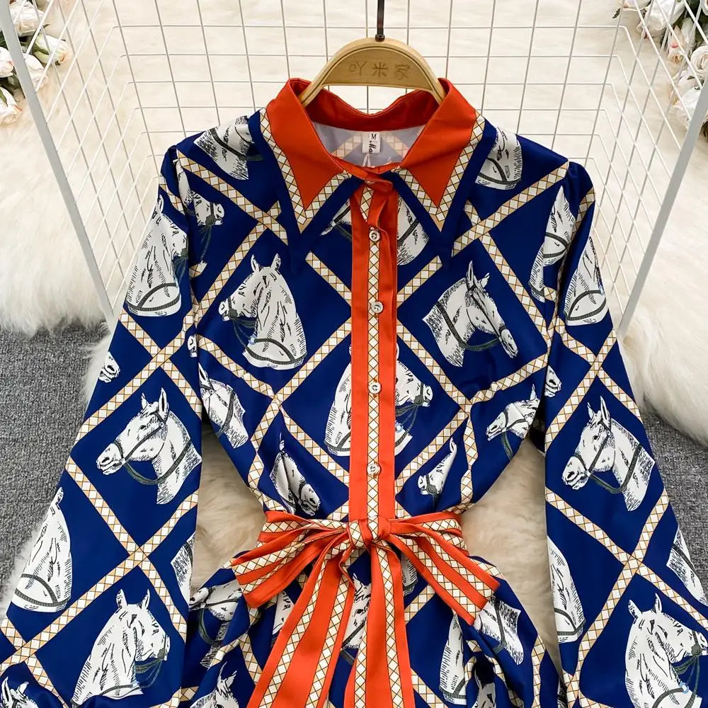 Equestrian Print Dress
