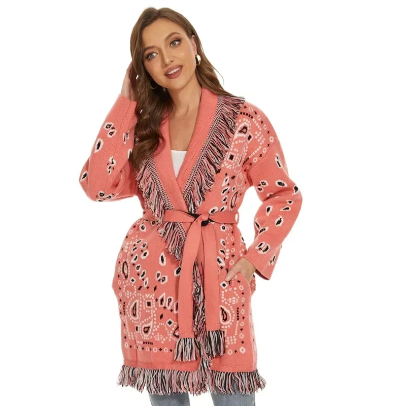 Pink Ahanu Oversized Cardigan Jacket