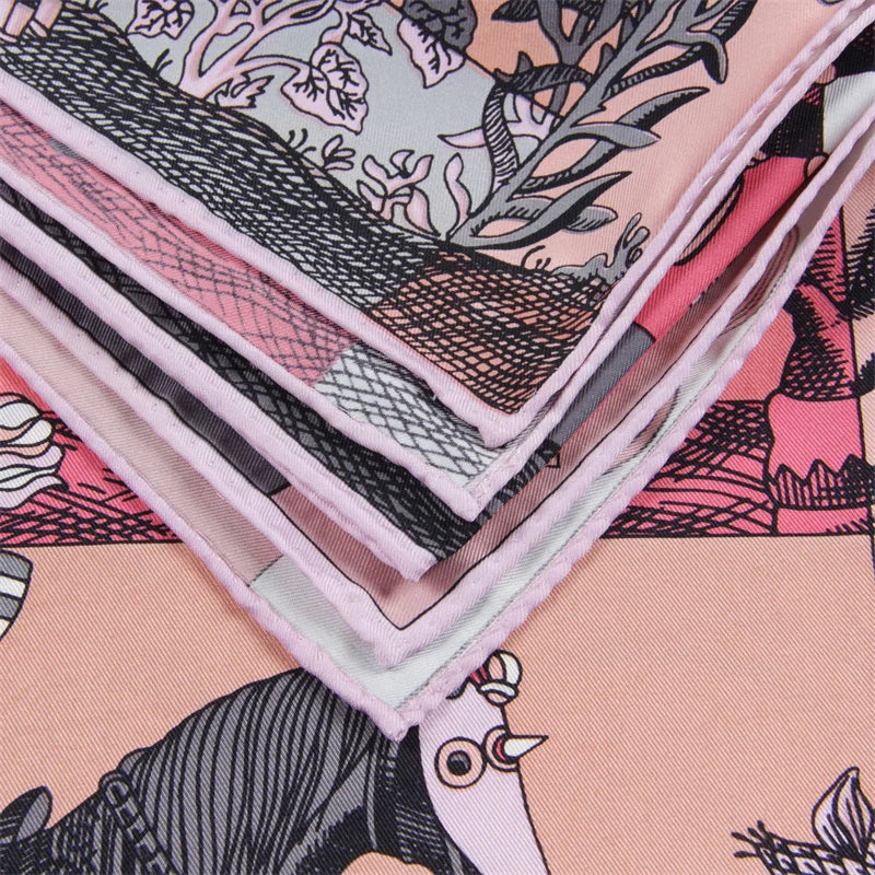 Mythology Pink Silk Scarf / 90cm